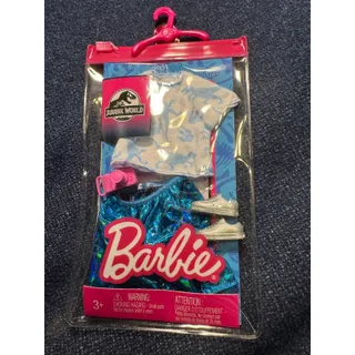 Photo of Barbie Fashions Jurassic World Doll Clothes Blue Dinosaur Shirt Shorts GWB07