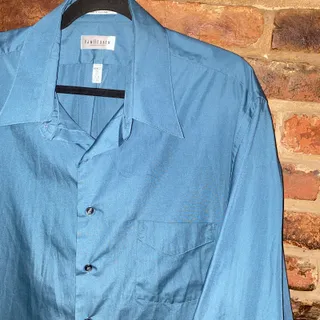 Photo of Van Heusen Teal Blue Wrinkle Free Long Sleeve Button Down Shirt Men's Size XL