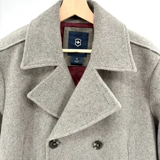 Photo of Victorinox Gray 100% Wool Double-Breasted Peacoat