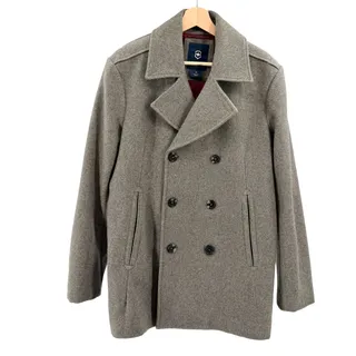 Photo of Victorinox Gray 100% Wool Double-Breasted Peacoat