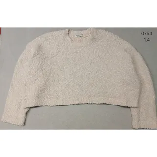Photo of Arizona (2XL) Women's Ivory Knitted Stretch Pullover Crop Sweater