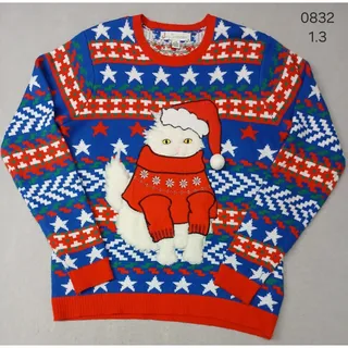 Photo of jolly sweaters (Large) Multicolor Crew Neck Knitted Ugly Sweater