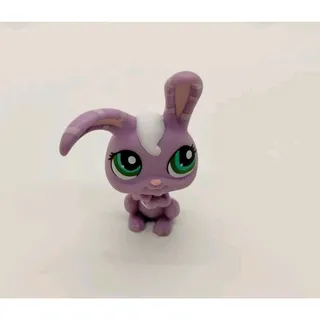 Photo of Littlest Pet Shop #828 Bunny Rabbit Purple White Striped Ears Green Dot Eyes