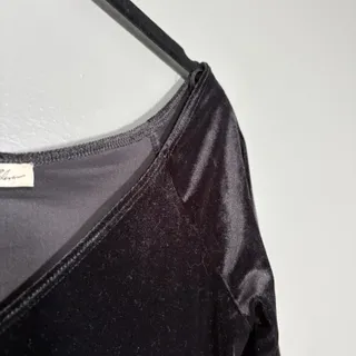 Photo of Express One Eleven Velvet Whimysgoth Top Black Long Sleeve - Size Small - V-Neck