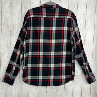 Photo of Old Navy Men's Plaid Long Sleeve Button-Down Shirt XL Black & Red Gorpcore 
