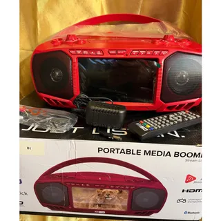 Photo of Altec Lansing Portable Media Boombox Red DVD CD Bluetooth HDMI Screen