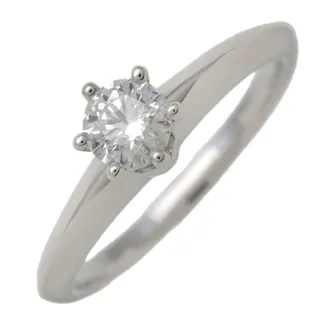Photo of Tiffany & Co Solitaire Diamond Platinum Ring Silver