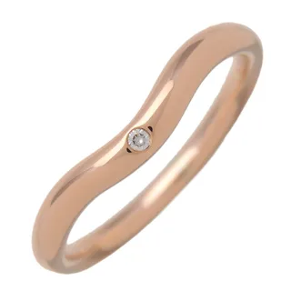 Photo of Tiffany & Co. Curved Band 1P Diamond Ring 18K Rose Gold