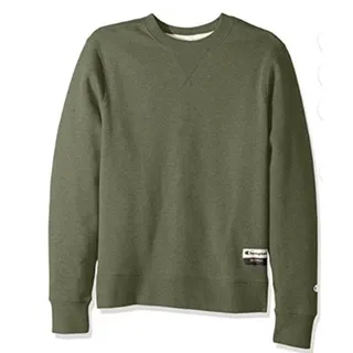 Photo of New Champion Mens Large Army Green Sueded Fleece Pullover Crew Neck Sweatshirt