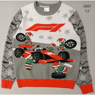 Photo of FI (XL) Multicolor Crew Neck Knitted Pullover Xmas Sweater