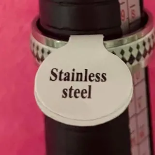 Photo of New Unisex Silver Ring Size 10 Black and White Harlequin Stainless Steel