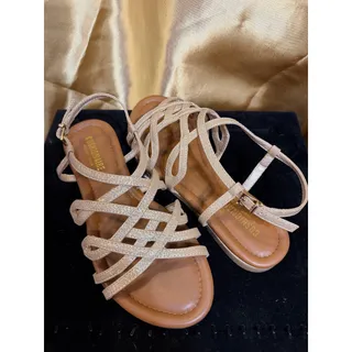 Photo of Cushionaire Joanna Flat Sandal Comfort Foam Vegan Leather Women’s 7.5 New
