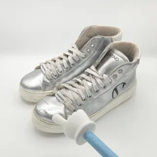 Photo of Valentino Women's Size 8 silver high-top sneakers