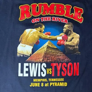 Photo of Vintage 2002 Lennox Lewis vs Mike Tyson Rumble on the River Boxing T-Shirt