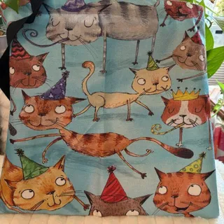 Photo of Cats Cotton and Hemp Cute Colorful Cat Party Tote Shoulder Reusable Bag