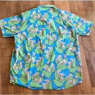 Photo of Hurley XXL Lido Stretch Shirt Bird of Paradise Tropical Hawaiian Floral Blue