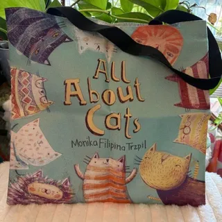 Photo of Cats Cotton and Hemp Cute Colorful Cat Group Tote Shoulder Reusable Bag
