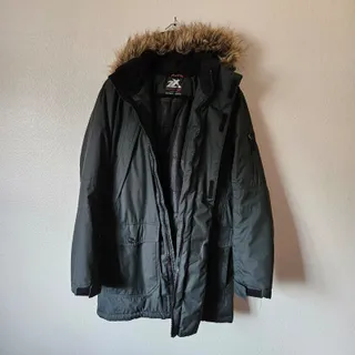 Photo of Men's Dark Green Fur Hooded Parka Jacket