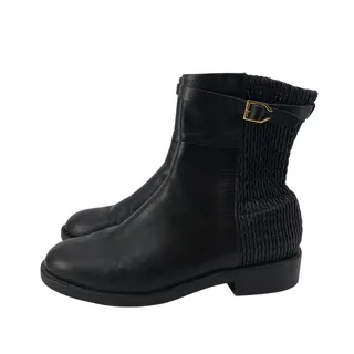 Photo of Cole Haan Womens Size 9 Leather Boots Black W12055 Stretch Buckle