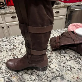 Photo of Cole Haan Nike Air Avalon Brown Tall Buckle Boots