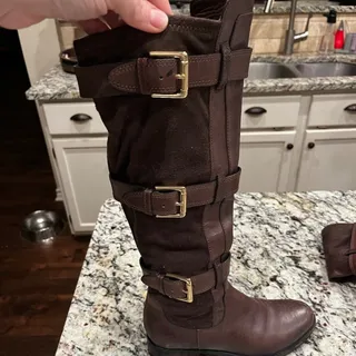 Photo of Cole Haan Nike Air Avalon Brown Tall Buckle Boots
