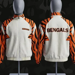 Photo of Vintage 90s Apex One Cincinnati Bengals Tiger Stripe Jacket Size XL