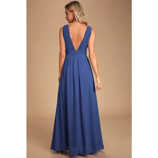Photo of NWT Lulus Heavenly Hues Royal Blue Sleeveless Maxi Dress Women's Size Medium