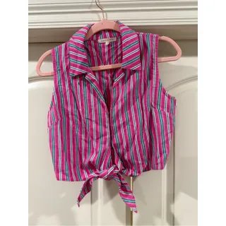 Photo of Copper Key Pink and Teal striped tank and skort set! Size small
