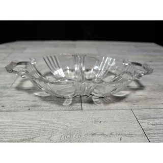 Photo of Fostoria VTG Glass Sunray Divided Relish Tray w Handles Clear 8"x4" 1935-1943