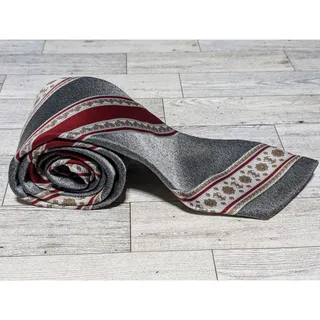 Photo of Wembley Luxury Red And Gray Patterned Diagonal Stripe Polyester Tie 60" x 4 "