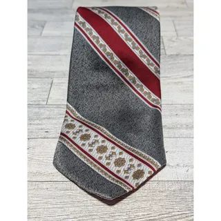 Photo of Wembley Luxury Red And Gray Patterned Diagonal Stripe Polyester Tie 60" x 4 "