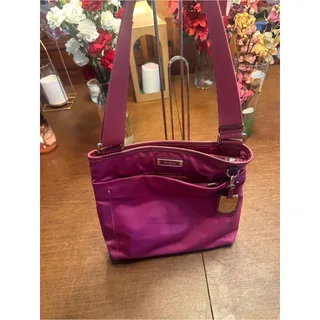 Photo of TUMI Voyageur Berry Magenta Nylon Leather Shoulder Tote Bag