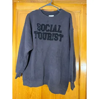 Photo of Social Tourist Sweatshirt Mens Large L Black LA CA Crewneck