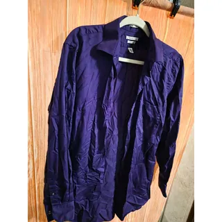 Photo of Van Heusen Lux Sateen Regular  Purple Dress Shirt Size 16.5 34/35