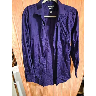 Photo of Van Heusen Lux Sateen Regular  Purple Dress Shirt Size 16.5 34/35