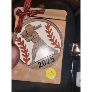 Photo of Softball Player 2025 Wooden Ornament  Laser-Cut Sports Holiday Decor 