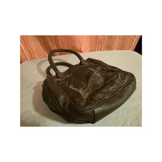 Photo of Vintage 80s / 90s Dark Brown Patchwork Shoulder Bag - Multi Compartment