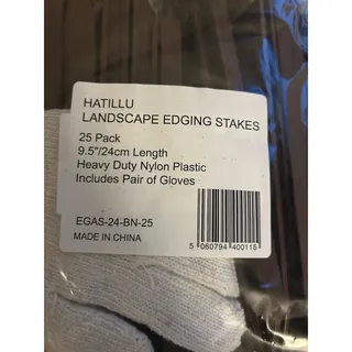 Photo of HATILLU Landscape Edging Stakes 25 Pack 9.8 Inch Nylon Garden Spikes with Gloves