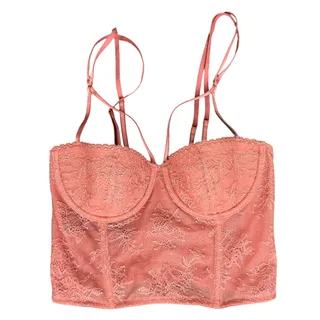 Photo of Victoria's Secret Very Sexy Corset Crop Top Pink Lace Bralette size 32C NEW Tags