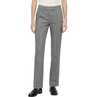 Photo of The Wrights Heather Gray Black Slim Straight Leg Wool Trousers Pants size 2
