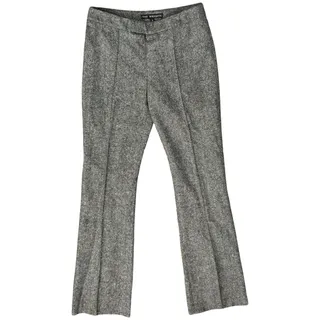Photo of The Wrights Heather Gray Black Slim Straight Leg Wool Trousers Pants size 2