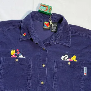 Photo of Vintage 90's Minnie / Mickey Mouse Corduroy Shirt - L