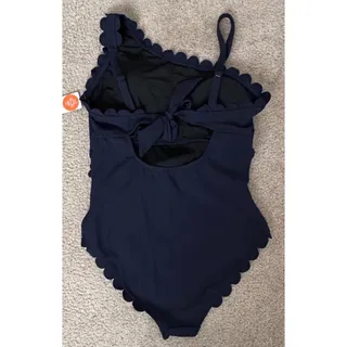 Photo of Charmo Women’s XL Navy One Piece Swimsuit Padded One Shoulder Scalloped NWT