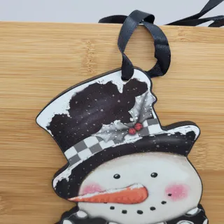 Photo of Snowman ~ Carrot Nose particle board cutout hanging décor Gerson International
