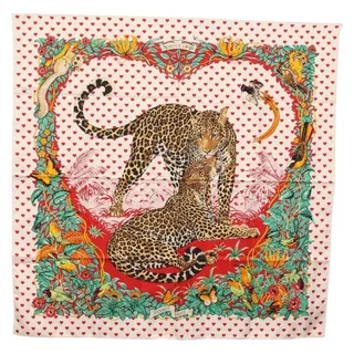 Photo of Hermes Silk Carre 90 Scarf In Jungle Love White