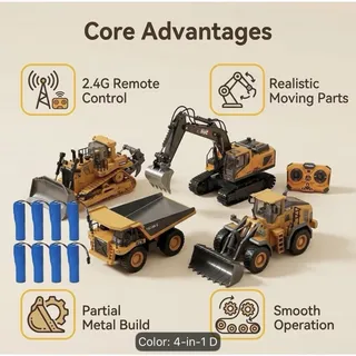 Photo of Excavator Set,Rc Dump Truck Command the Site Conquer the Dir,2.4Ghz Remote Contr