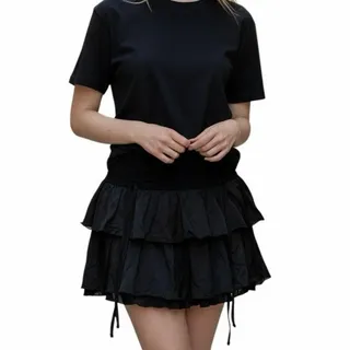 Photo of Avidlove Women's Pleated Mini Skirt Lace High Waisted Ruffles. Size XL