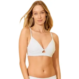 Photo of Women's White Ruffle Underwire Bikini Top - Shade & Shore 32D