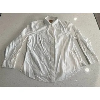 Photo of Gold Label Investments Women 18 White Non Iron Cotton Jacquard Button Shirt