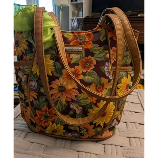 Photo of Longaberger Homestead Floral Purse Fall Daisies